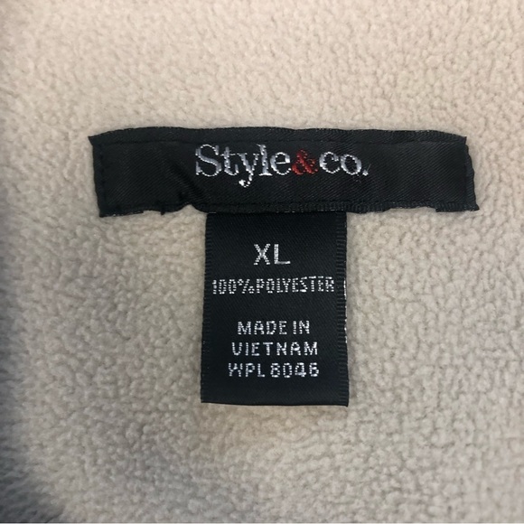 Style & Co./ full zip up jacket/ quilted elbows/ Beige/ Size XL - Picture 7 of 9